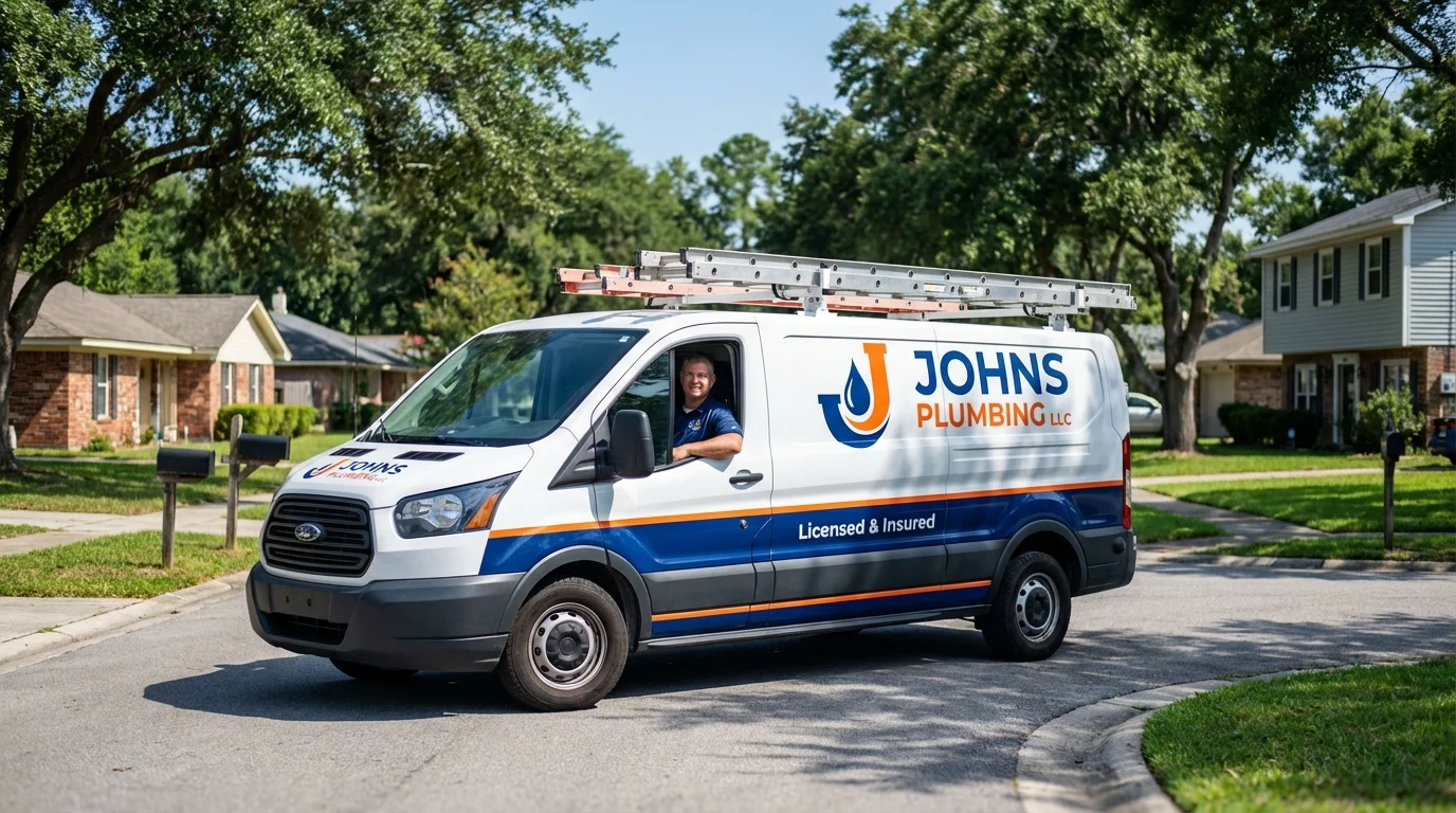 Johns Plumbing LLC service van in Rhinebeck, NY