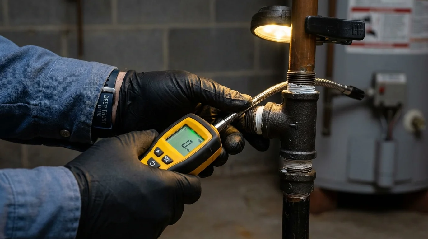 Gas leak detection with electronic sniffer by Johns Plumbing LLC in Rhinebeck