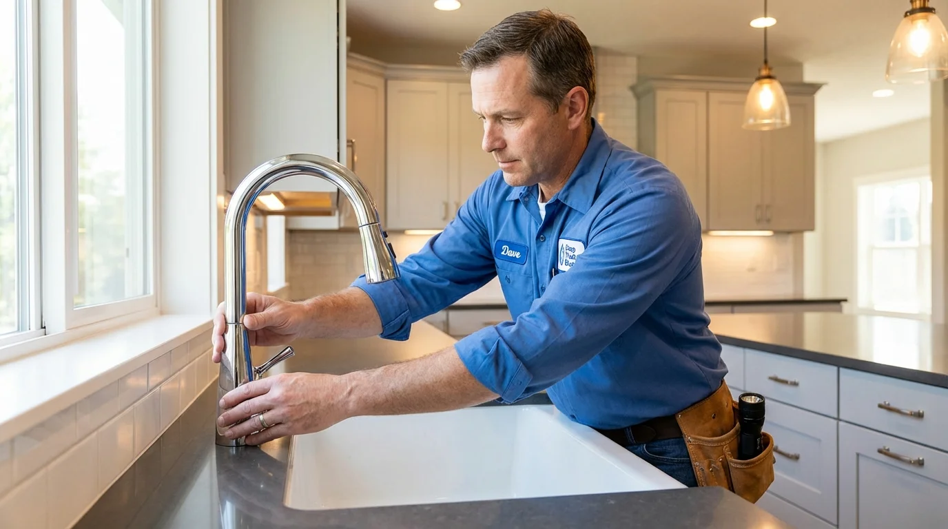 Kitchen faucet installation by Johns Plumbing LLC in Rhinebeck