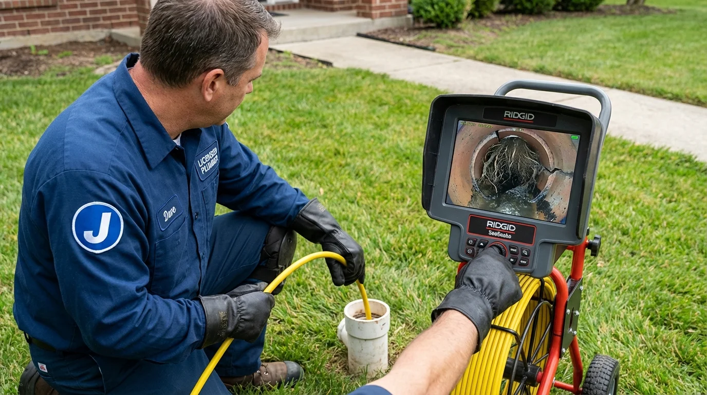 Sewer camera inspection being performed by Johns Plumbing LLC in Rhinebeck